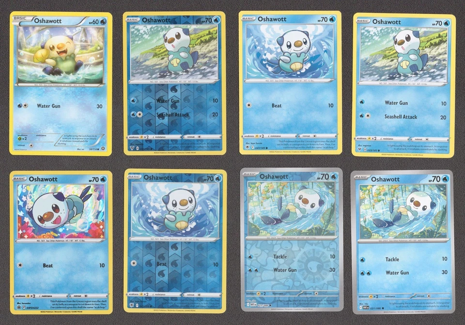 Oshawott Pokemon Card Collection Set of 8 English Cards Cute Holo Vintage XY SM - Image 1 of 1