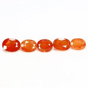 2.35 Ct [5 Pcs Lot] Superior Oval 4.6 x 3.6 MM 100% Natural Orange Red TRIPLITE - Bild 1 von 5