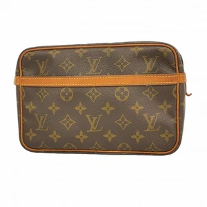 Louis Vuitton Monogram Compiegne 23 Clutch Tasche Braun 21 cm Gebraucht - Bild 1 von 11