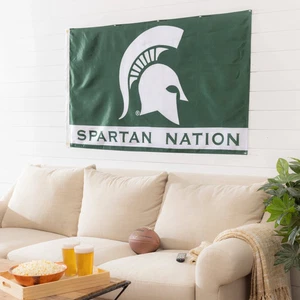 Bandera de una cara de 3'x5' con 2 ojales, Universidad Estatal de Michigan, 95229 - Imagen 1 de 1