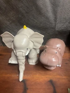 Fisher Price Little People Großer Tierzoo - Elefant & Nilpferd - Musik Sound - Bild 1 von 7