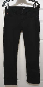 Hudson Women's Jeans Ginny Crop Straight Cuff Jeans Black Stretch Mid Rise Sz 27 - Picture 1 of 12