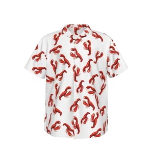 Lobster Print Hawaiian Shirt Costume Kramer - Picture 1 of 5