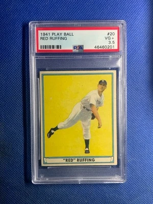 1941 Play Ball #20 Red Ruffing Yankees PSA 3.5 - Image 1 of 2