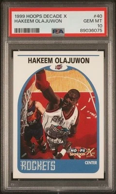 1999 HOOPS DECADE X #40 HAKEEM OLAJUWON PSA 10 GEM MINT POP 2 - Image 1 of 2