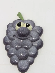 Vintage Arjon Fruit Face Refrigerator Magnets Anthropomorphic Grape And Banana  - Picture 1 of 15