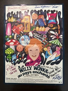 Willy Wonka 1971 French Poster Cast Signed Gene Wilder, Kids, Oompa AP - Picture 1 of 10