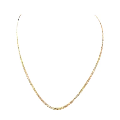 YELLOW AND ROSE 14 KARAT GOLD NECKLACE, SERPENTINE/HERRINGBONE STYLE - Image 1 of 4