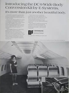 10/1972 PUB E-SYSTEMS GREENVILLE DC-9 WIDE BODY CONVERSION KIT ORIGINAL AD - Foto 1 di 1