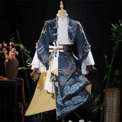 Chinese Tradition Vintage Genshin Impact Xingqiu Cosplay Costumes Outfit HanfuGe - Image 1 of 4
