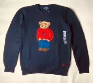 NWT Polo Bear by Ralph Lauren Navy Knit Sweater XL Youth SML Adult - Picture 1 of 8