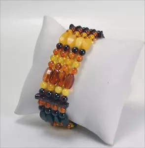 Pulsera De Ámbar Natural A 4 Hilos Sin Cierre Con Elástico AGRP 056 - Imagen 1 de 3