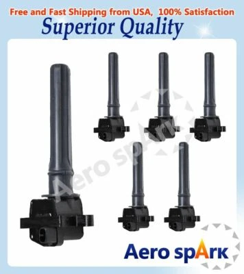 Paquete de 6 bobinas de encendido para Chrysler Dodge Intrepid 1998-04 2,7 L V6 C1179 UF199 Foto 1 de 4