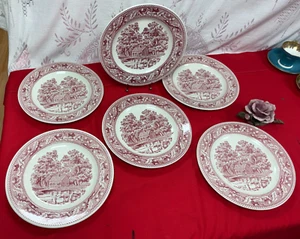 NEW-Set of 6-Royal China Ironstone 1965 Memory Lane -Dinner Plates 10 inches-USA - Picture 1 of 14