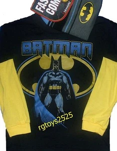 Batman Long Sleeve t-shirt Child Size 8 M 14-6 XL 18 XXL New Beanie Hat - Picture 1 of 1