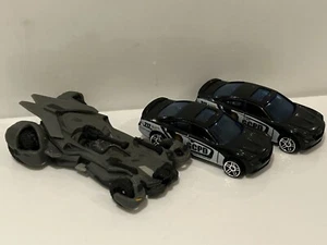 3 Batman Hot Wheel Cars - DC Comics - Justice League Batmobile GCPD Police Cars - Picture 1 of 3