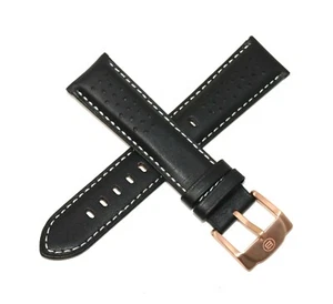 Cinturino orologio Ben & Sons 22MM vera pelle 8,0" NERO oro rosa adatto ad Airstream - Foto 1 di 5