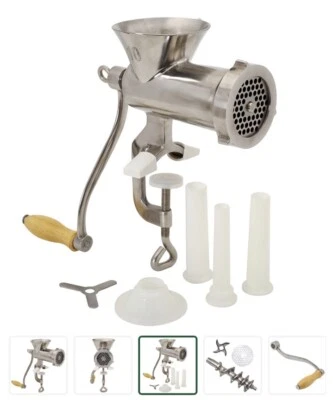 LEM #10 MEAT GRINDER Cast Iron Heavy-duty Clamp-on Manual Hand Grinder-New- - Image 1 of 4