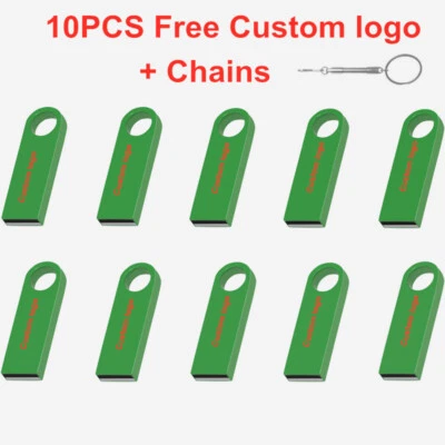 10PCS 1GB 2G USB Flash Pen Drive Free Custom Logo 128MB Mini Metal Stick Chains - Image 1 of 4