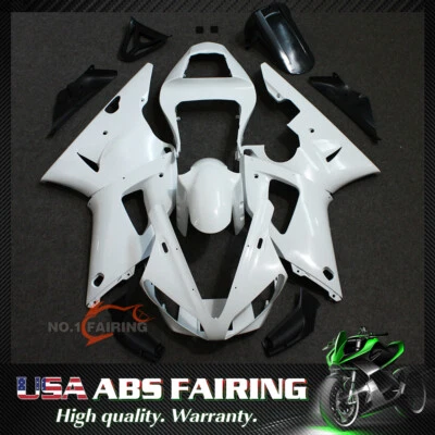 Kit de carenado de inyección ABS BodyWork para YAMAHA YZF R1 2000-2001 blanco sin pintar Foto 1 de 4