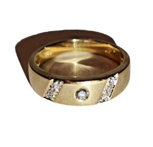 Anillo brillante anillo de oro 14k = oro 585 con 7 brillantes 0,10 ct talla 53 - Imagen 1 de 15