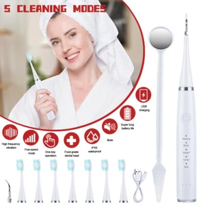 Electric Toothbrush with Sonic Cleaning USB Charging 7 Replacing Brush Head - Picture 1 of 17