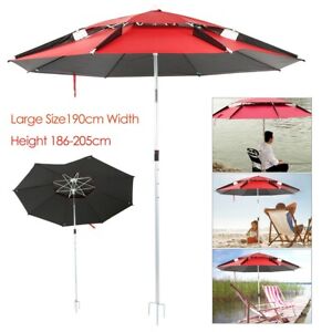 Portable Large Fishing Umbrella Brolly Beach Gardon Parasol Rain Sun Shelter New