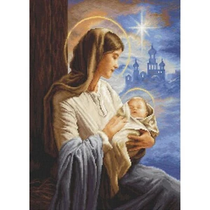 Kit punto de cruz luca-s B617 Santa Marie Y Niños 29x40cm - Imagen 1 de 6