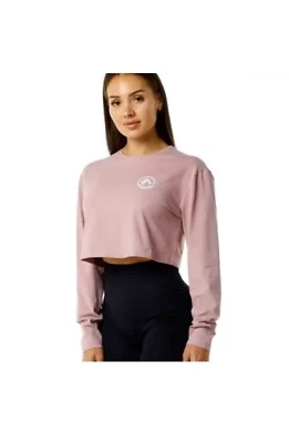 Alphalete Women’s Dynasty Long Sleeve Crop Tee Size Small -Mauve - Image 1 of 4