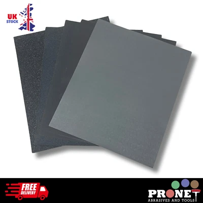 PRONET ABRASIVES Wet and Dry Sandpaper Sheets 230mmx280mm Quality Silicone Carbide P60 to P10000