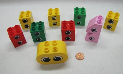 Lego Duplo Printed Eyes Bricks Blocks Lot #11 Multicolor Assorted For Animals - Image 1 of 3