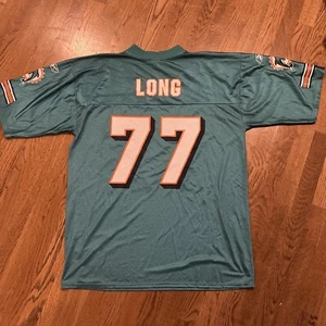Miami Dolphins Jake Long Jersey mens Size large Reebok teal - Picture 1 of 7