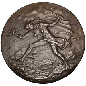 ALEMANIA Guerra Mundial Kriegsfürie 1919 medalla de bronce fundido / por Förster - Imagen 1 de 3