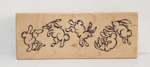 Psx 1997 Jumping Bunnies Rubber Stamp G-2313 - Picture 1 of 6