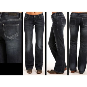 W7-3416 Rock & Roll Cowgirl Juniors Riding Jeans Simple Embroidered Pockets NEW - Picture 1 of 2