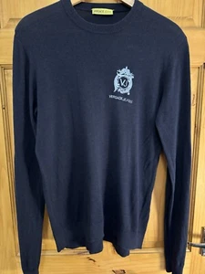 Versace Jeans Small Mens Navy Knit Jumper VG - Picture 1 of 6
