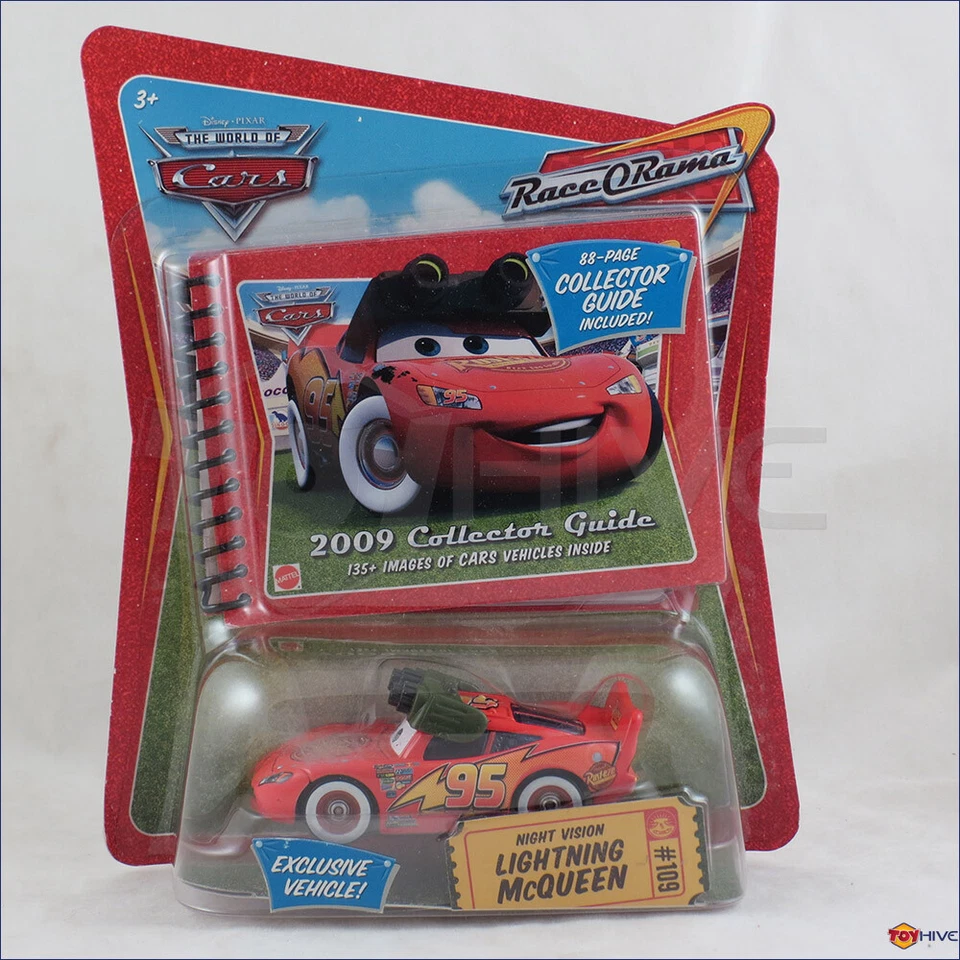 Disney Pixar Cars Night Vision Lightning McQueen With Collectors Guide 88pg 2009