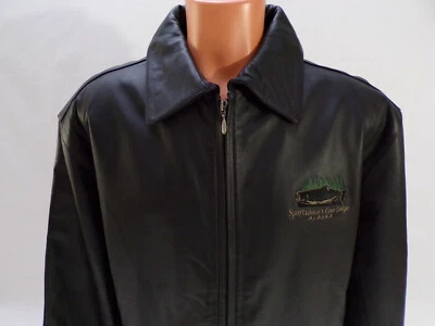 New Vintage Gear for Sports Leather Jacket Mens LG Quilt Lining Alaska Logo Z25 - Image 1 of 4