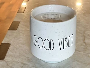 *New* rare Outdoor Rae Dunn 2 Wick 24oz 40hr Citronella Jar Candle “Good Vibes” - Picture 1 of 4