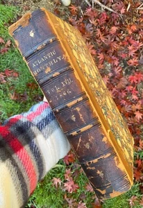 Atlantic Monthly 1866 Vol XVII Civil War Leather Bound Book  Booth Johnson - Picture 1 of 21