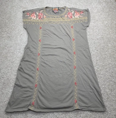 Johnny Was Tunic Women's Medium Beige Floral Embroidered Dress Midi  Boho Rose - Image 1 of 4