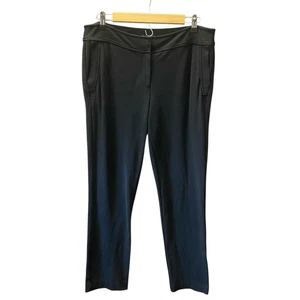 Eileen Fisher Tapered Organic Cotton Spandex Black Pants Size M Flat Front - Picture 1 of 9
