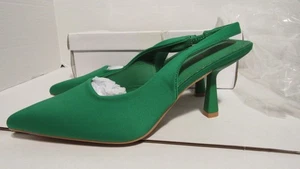 Green Mule Style Heels Size Eur40 Women's Pumps Green Synthic Heels NIB US Size9 - Picture 1 of 14