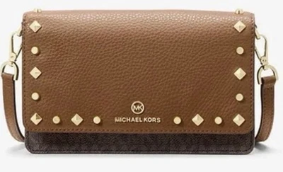MICHAEL KORS Jet Set Small Studded Faux Leather & Logo Smartphone Crossbody Bag  - Image 1 of 4