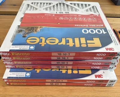 18x18x1 Air Filter 4-Pack MERV 11 Filtrete 3M Furnace HVAC MPR 1000 NEW/Sealed - Image 1 of 4