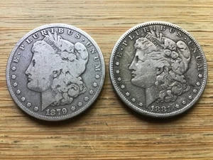 US Morgan Silber Dollars 2 Münzen vor 1904 Lot R15 - Bild 1 von 2