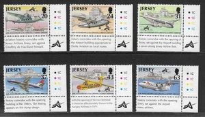 Stamps Jersey  6 No Stamps "60th Anniversary of  Airport", NMM, F/V £2.18, 1997 - Picture 1 of 1