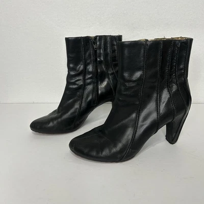 Botines de tacón de cuero negro para mujer TSUBO EE. UU. 8,5 Foto 1 de 4