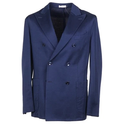 Boglioli Slim-Fit темно-синий вязаный Джерси хлопок 'K куртка' спортивное пальто 42R (Eu 52) новый с Ярлыками - Изображение 1 из 4