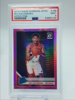 Rui Hachimura 2019-20 Donruss Optic Rated Rookie Hyper Pink RC PSA 9 Q3309 Foto 1 de 2